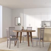 2 sillas de comedor Kansas |   Estructura de madera lacada |   Asiento tapizado en tela gris |   Diseño moderno y sencillo |   Sillas para comedor, salón, cocina |   Color Blanco - details 8