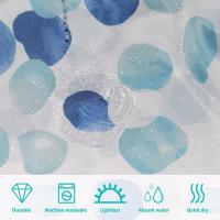 Cortina de Ducha de Poliéster Lavable 180x200 cm, Patrón de Burbujas Azules, 12 Ganchos, Cortina de Bañera para Baño - details 3