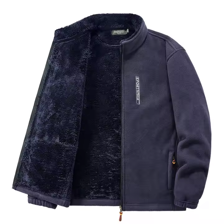 Chaqueta de Vellón Grueso de Moda para Hombres Cuello Alto, Abrigo Suave y Cálido para Invierno - 1