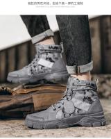 Botas de senderismo para hombre, zapatos planos informales de camuflaje para el desierto, transpirables, antideslizantes, para trabajo, otoño - details 7