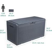 380L Arcón de Ordenación Exterior, Resina Caja de Almacenamento de Jardín para Almacenamiento Al aire Libre para Muebles de Patio - details 6