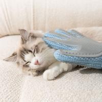 Guantes para quitar el pelo flotante para gatos, malla transpirable, silicona suave, cepillo depilatorio 2 en 1, grueso, antiarañazos - details 7
