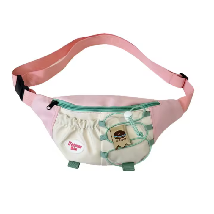 Bolso cruzado portátil para chica, bolso de pecho de estilo japonés, impermeable, para correr, riñonera, bolsa de nailon con contraste de Color para teléfono, para chicas adolescentes - 1