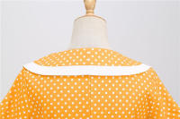 Vestido midi de línea A informal y elegante con cuello y manga corta para fiesta de lunares de verano para mujer - details 24