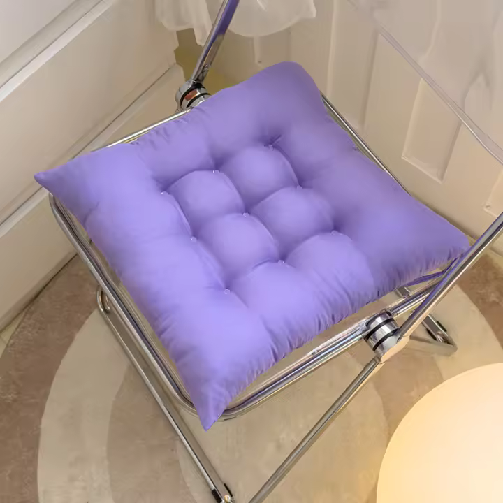 Cojín liso para silla, alfombrilla cuadrada de algodón, acolchado suave, para asiento de oficina, hogar o coche, jardín - 1