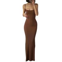 Vestido de fiesta sin mangas con tirantes finos y degradado largo sin espalda a la moda de verano para mujer - details 10