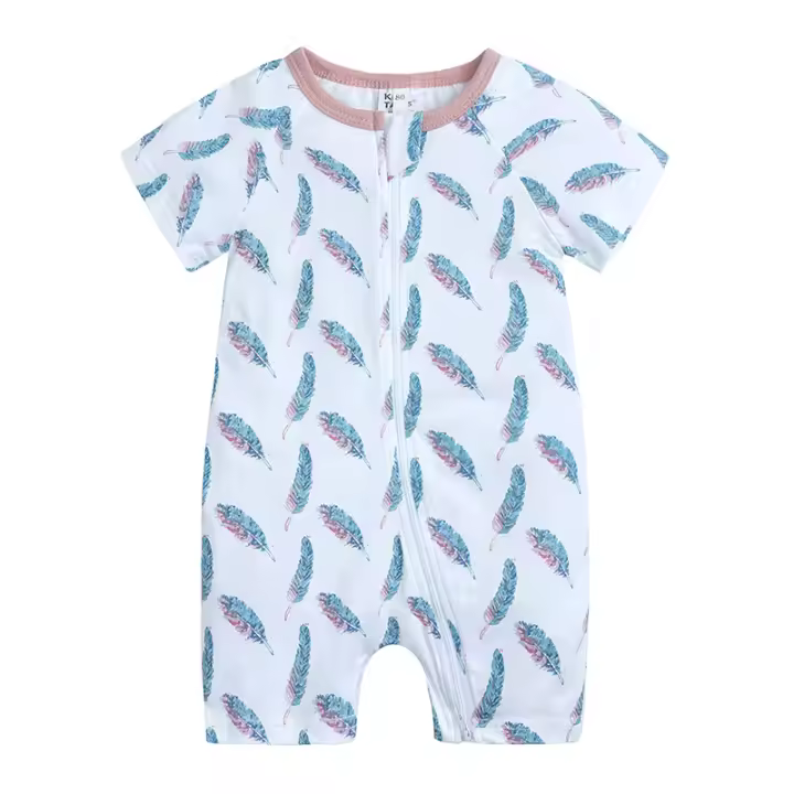 Bebé verano aire acondicionado ropa de algodón de manga corta onesies delgado ins nuevo bebé pijamas ropa recién nacida - 1