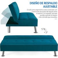 Sofá Cama Plegable de Poliéster 3 Plazas Tamaño 166.5 X92.5cm Capacidad 350 KG - details 4