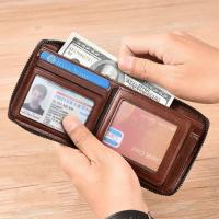 Cartera De Cuero Para Hombre Lujo Monedero Con Bolsillo Para Monedas Y Tarjetas RFID Cierre De Cremallera Regalo Para Hombres Bolsa De Dinero - details 8