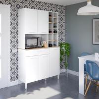 Alacena de Cocina Mueble Auxiliar de 3 Puertas y 1 Cajón Acabado en Blanco Artik y Roble Canadian - details 33