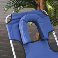 Silla de Jardín Plegable azul Respaldar ajustable en 5 niveles para Playa 182x56x28 cm - details 2