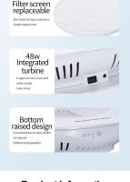 Ventilador Extractor de polvo de uñas, máquina de manicura potente, aspiradora de uñas con filtro, equipo de eliminación de uñas, 48W, nuevo - details 11