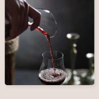 Botella elegante sin plomo en forma de S, vidrio transparente, lata roja, recipiente para jugo, botella de vino - details 7