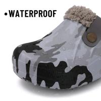 Zuecos de piel para mujer, zapatillas de moda peludas para hombre, calzado para jardín, zapatos de casa impermeables para exteriores, zapatos de trabajo antideslizantes para invierno para hombre - details 15