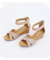 Sandalias para mujer, nuevas sandalias de verano para mujer, zapatos de verano tejidos, tacones de cuña de moda romana. - details 10