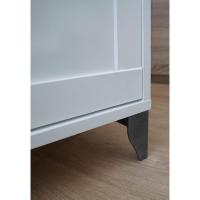 Taburete de Almacenamiento de Madera Roble Blanco Diseño de 2 Puertas y 1 Hueco - details 16