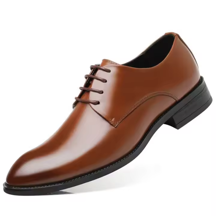 Zapatos de cuero de vestir de oficina formales para hombre, talla grande 38-48, PU, ​​estilo inglés, baratos, 2020 - 1