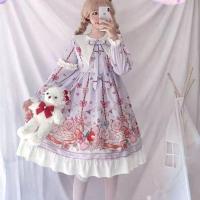 Lencería Lolita para mujer estilo Haruku japonés con volantes y mangas largas vestido de muñeca informal con cintura imperio talla - details 9