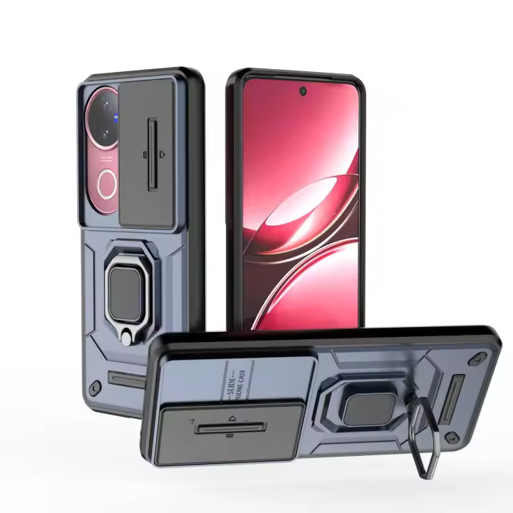 Funda para Honor 200, 200 Pro con soporte de anillo giratorio magnético, cubierta duradera de TPU + PC a prueba de golpes - 1