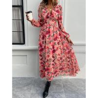 Vestido bohemio de manga larga para mujer, elegante cuello en V para vacaciones, 2025 - details 3