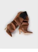 Nuevas botas de piel negras para mujer con punta cuadrada y suela gruesa - details 9