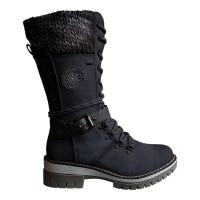 Ots de nieve de otoño invierno de talla grande para mujer, tacón grueso, estilo europeo y americano - details 1