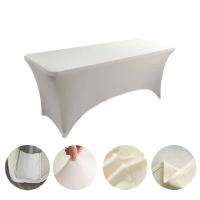 Manteles de Lycra de 6 pies, cubiertas de mesa de cumpleaños de hotel de boda de alta elasticidad para plegables de 4 pies, 5 pies, 6 pies y 8 pies - details 7
