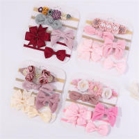 Set De 5 Diademas Elásticos Con Lazo Para Bebé Niña Algodón Nylon Decorativos Con Flores Bonitos Accesorios Para Cabello Para Niñas - details 6