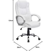 Silla sillón de Oficina Estudio Alta Gama tapizado en Piel sintética, Color Beige taupé. - details 8