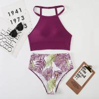 Bikini Sexy para mujer, traje de baño de cuello alto, traje de baño femenino de dos piezas, conjunto de Bikinis de cintura alta, ropa de playa para traje de baño 2024 - details 8