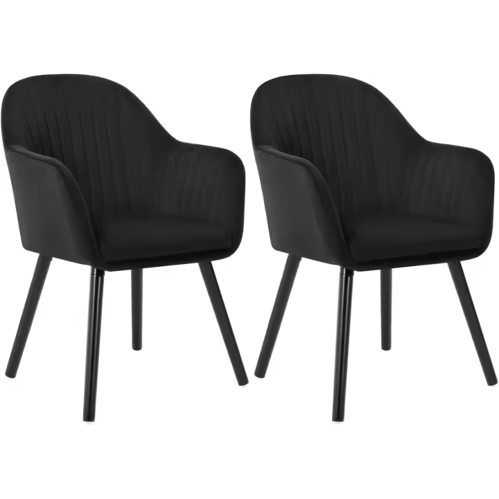 Sillas de Cocina Sillas Tapizadas con Reposabrazos en Terciopelo, - 1