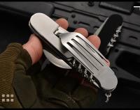 Juego De Utensilios De Cocina Plegables 4 En 1 Desmontable Acero Inoxidable Cuchillo Fork Cuchara Abrebotellas Portátil Para Camping Y Viajes Al Aire Libre - details 4