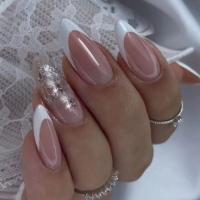 Juego De Uñas Postizas Cortas Redondas Glacial Azul Con Tiras Adhesivas Set Completo Para Manicura DIY En Salón Uñas Postizas Francesas Desmontables - details 7