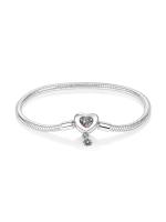 Pulsera de plata de ley 925 con forma de corazón y mariposa para mujer, brazalete de cadena de seguridad, compatible con abalorios originales, joyería - details 24