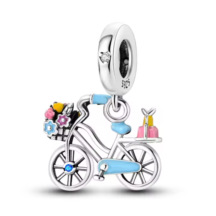 VYZW-925 Cadena de seguridad de luna y estrella de plata de ley con cuentas brillantes para pulsera, joyería fina - 1