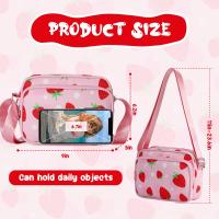 Mini mochila de fresa para mujer y niña, monedero ligero, informal, pequeña, viaje de compras - details 4