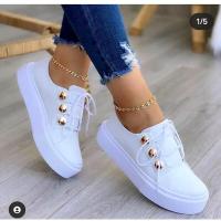 Zapatillas de lona informales blancas a la moda cómodas para primavera y verano, zapatos vulcanizados con plataforma para Mujer, Zapatillas para Mujer - details 4