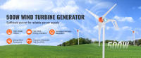 SucceBuy Kit de turbina aerogeneradora, con controlador MPPT, dirección del viento ajustable, para el hogar, granja, vehículos recreativos, barcos - details 0
