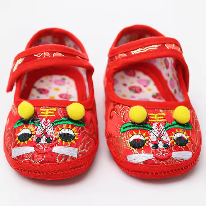 Zapatos de vestir para niño pequeño, calzado rojo de algodón para bebé, calcetín infantil - 1