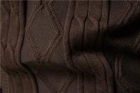Cárdigan de algodón Argyle para hombre, cárdigans informales de un solo pecho de Color sólido para negocios, suéter de moda de invierno para hombre - details 8