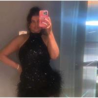 Elegante Vestido de Halter Moda Chic de Cintura Alta para Mujeres Paquete de Lentejuelas con Diseño de Plumas sin Mangas - details 20