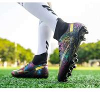 Zapatos de fútbol juveniles de caña alta con clavos largos antideslizantes para deportes de entrenamiento en oferta - details 15
