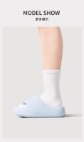 Zapatillas frescas de color sólido de suela gruesa para el hogar de verano para mujer, nuevas zapatillas de baño para el hogar, zapatos casuales de moda para aumentar la altura - details 8