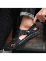 Sandalias de verano para hombre, zapatos informales de cuero genuino para hombre, sandalias de cuero para exteriores para hombre, zapatos de playa, zapatos romanos para hombre - details 4