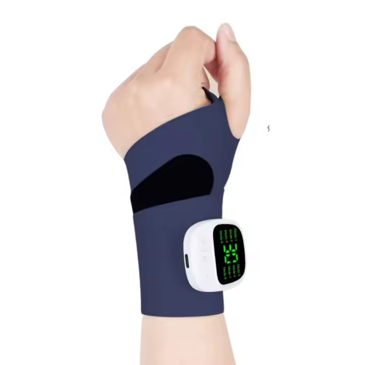 Masajeador de muñeca inalámbrico, masajeador de mano recargable por USB de 8 modos, instrumento de masaje de mano desmontable suave, relaja los músculos - 1