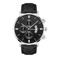 Reloj de pulsera deportivo de estilo clásico de lujo de primera calidad, funda de aleación, correa de cuero, reloj de pulsera de cuarzo para negocios, reloj con calendario, regalo - details 1