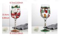 Copa de Tema Navideño Pinta a Mano 16oz Vino Copa de Santa Claus, Lluvicero, Renos - details 0