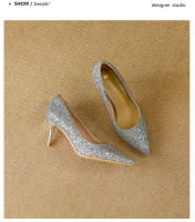 Zapatos de novia de mujer, nuevos tacones altos nupciales chinos de alta gama, no se cansan de tostar cristal, solo zapatos. - details 21