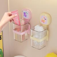 Caja de almacenamiento con ventosa de plástico, cesta de almacenamiento transparente para ahorrar espacio en el baño, soporte de carga grande, soporte para cepillo de dientes montado en la pared - details 8