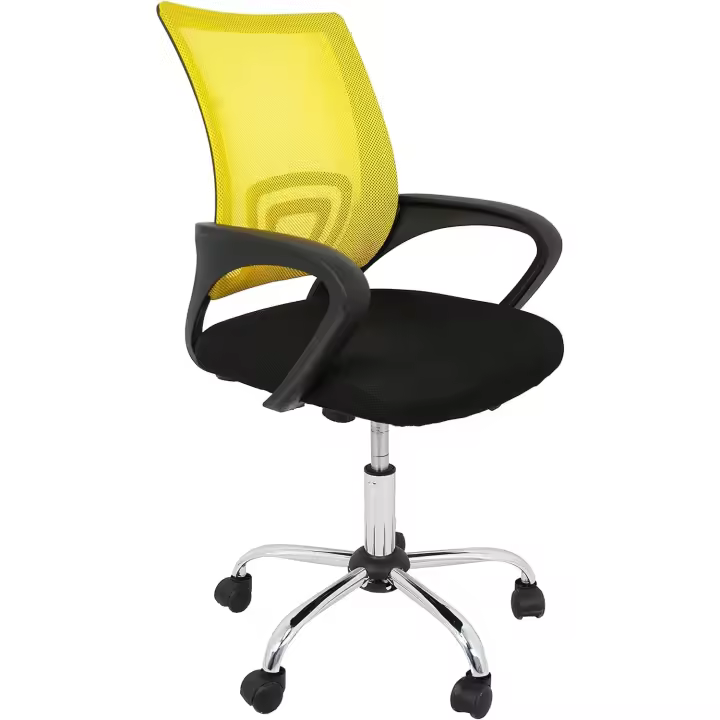 Silla de Oficina sin Reposacabezas, Poliéster y Rejilla, Gris, 53,5x57x98 cm - 1